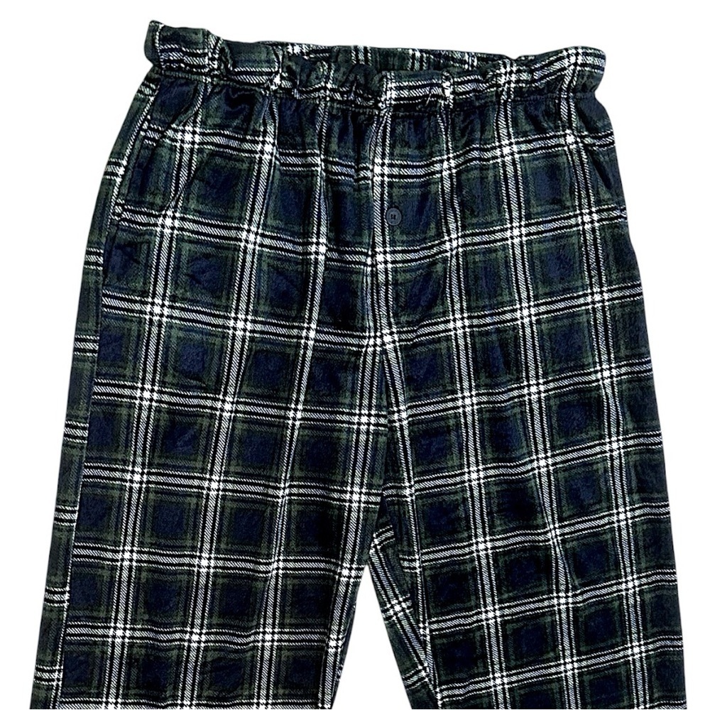 Preswick & Moore Premium Men’s Plaid Pajamas Silky Fleece XL Navy Green - Picture 1 of 16
